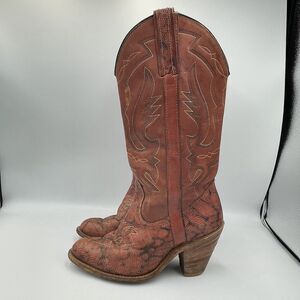 Vintage Miss Capezio Western Cowboy Boots Womens SIZE 6 Brown Heeled Tall USA